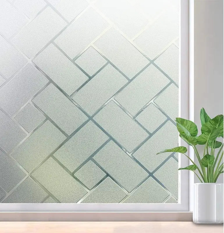 Frosted Glass Window Privacy Film - Static Cling Decorative Covering for Home & Office