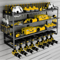 Heavy Duty Wall Mount Power Tool Storage Rack with 4 Layers and 8 Drill Holders