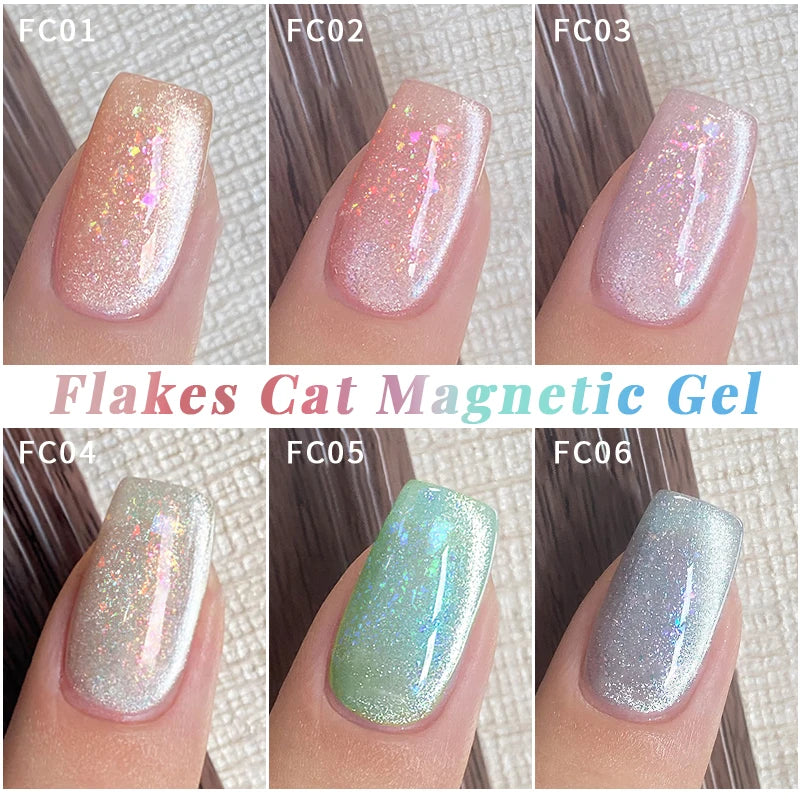 Magnetic Gel Nail Polish with Glitter Effect - Semi-Permanent UV LED Varnish