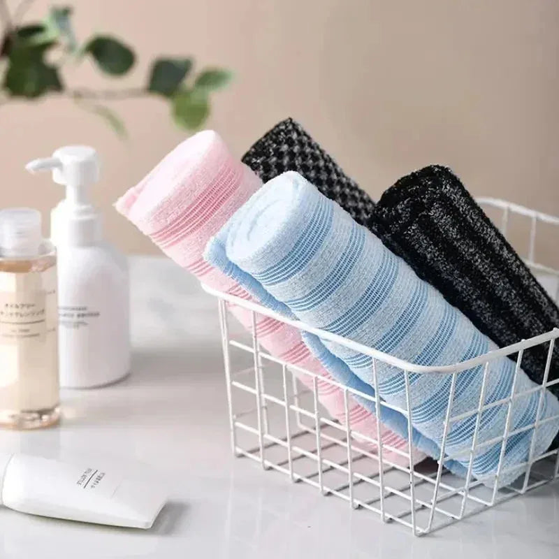 Ultra-Long Exfoliating Back Towel with Silver Ions - Antibacterial Multifunctional Shower & Bath Cloth