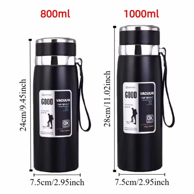 Insulated Stainless Steel Water Bottle with Handle - Leakproof, Outdoor Use