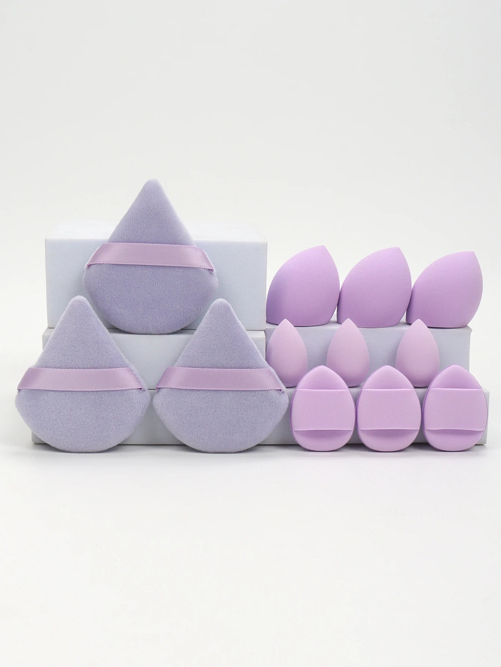12-Piece Makeup Sponge Set with Powder Puffs, Beauty Eggs & Cushion Puffs