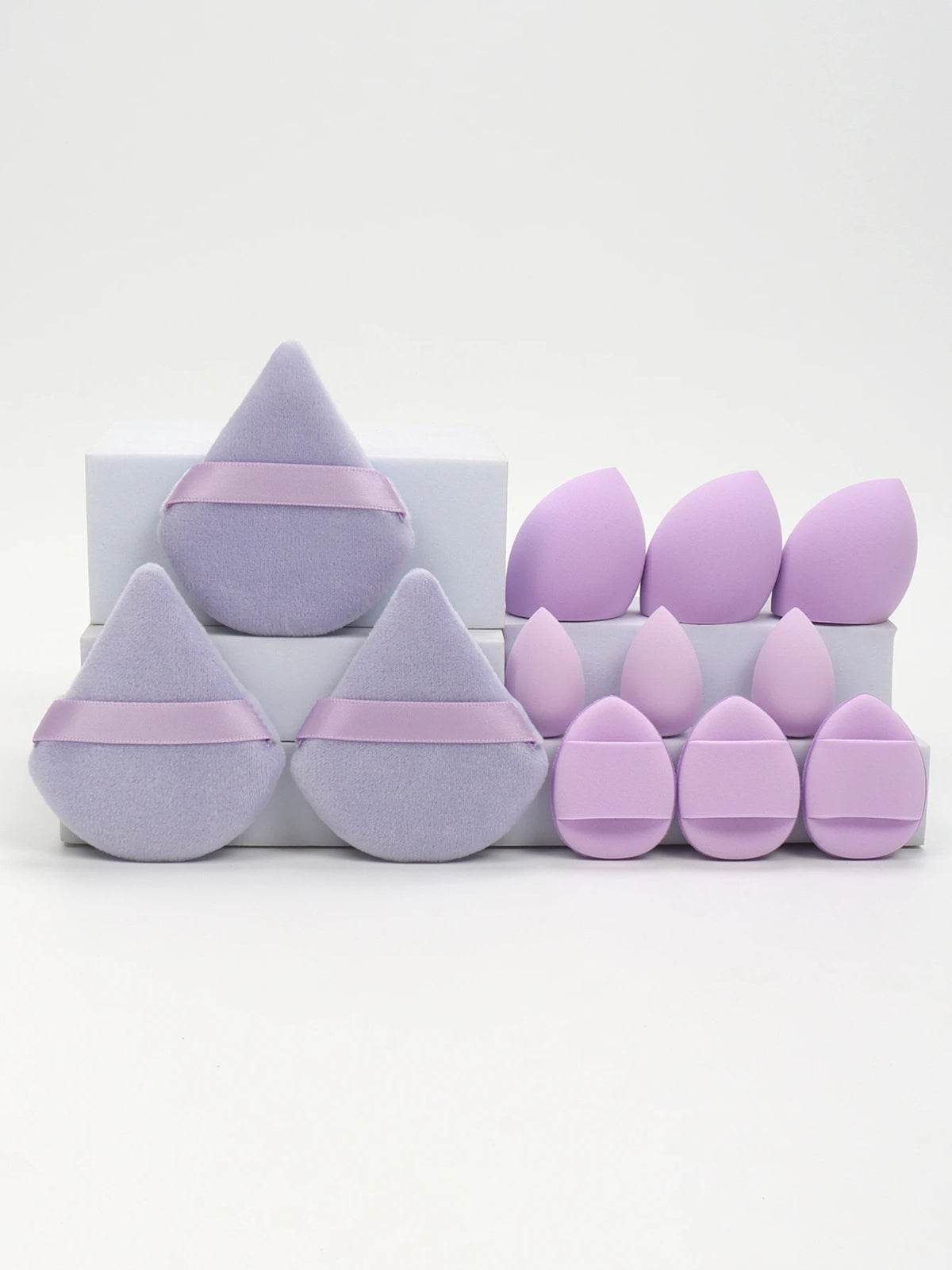 12-Piece Makeup Sponge Set with Powder Puffs, Beauty Eggs & Cushion Puffs