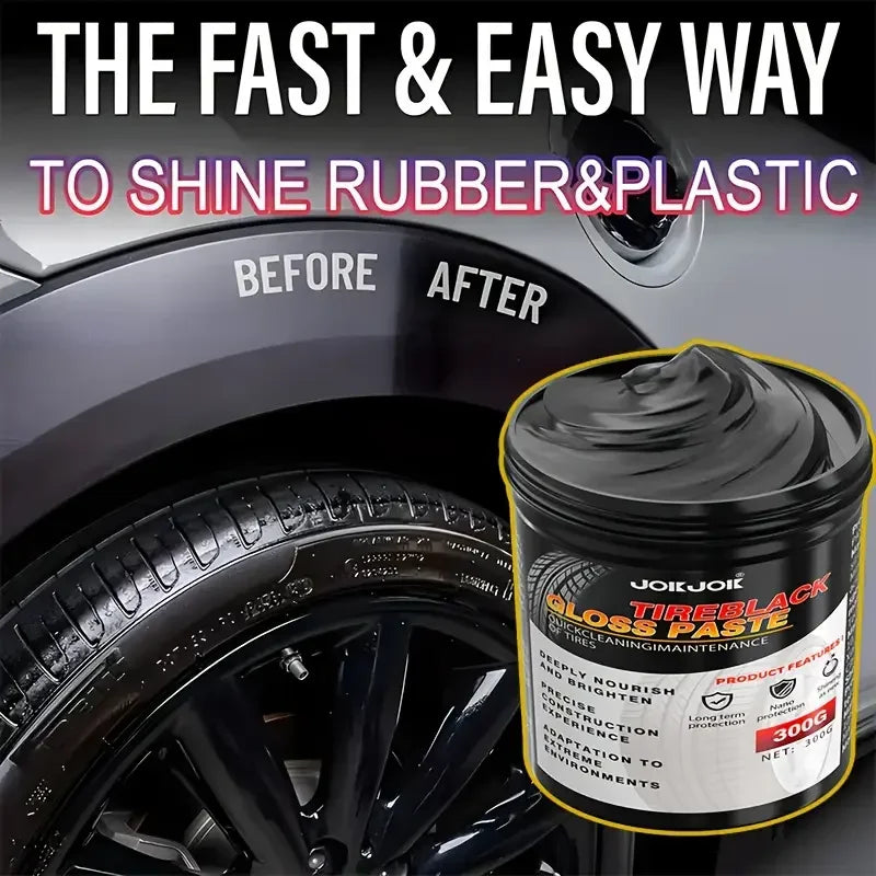 Car Tire Gloss Wax 300G - Durable Black Polishing & Refurbishing Wax