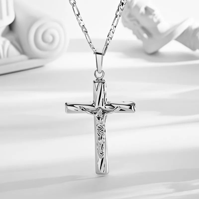 Religious Cross Pendant Necklace for Men Women Sacred Jewelry Gift