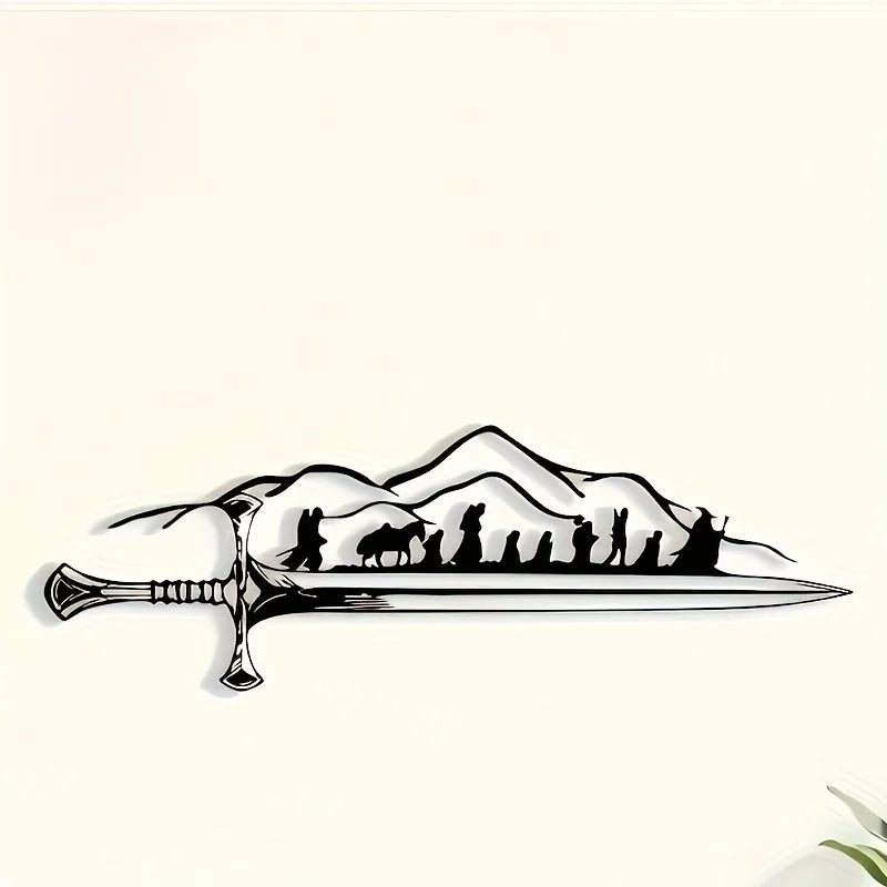 LOTR Fellowship of the Ring Metal Wall Art - Fantasy Iron Silhouette Decor