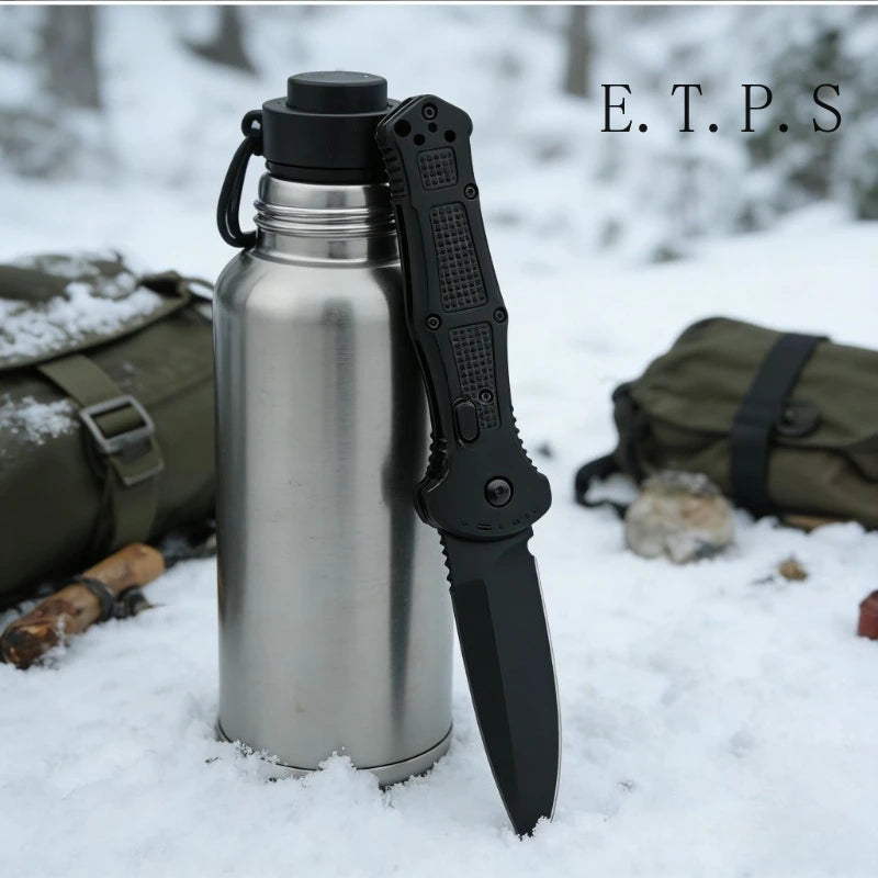 Folding Pocket Knife with Drop Point Blade and Nylon Handle for Camping Outdoor