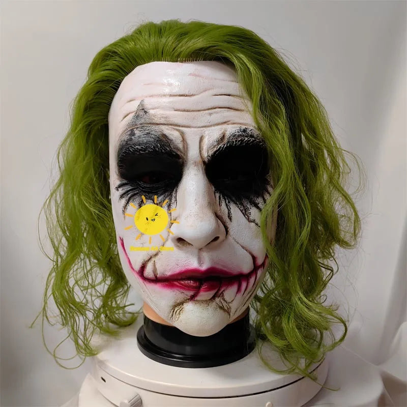 Latex Joker Mask for Cosplay Halloween Party Carnival Full Face Costume Prop