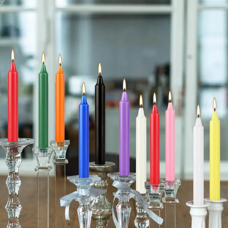 20 Colorful Small Drip-Free Unscented Candles - Hand-Poured Home Decor