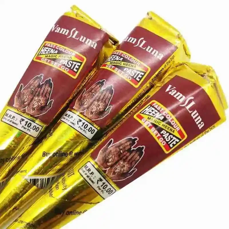 Dark Red Henna Tattoo Paste - 25g Body Art Cones for Temporary Body Paint