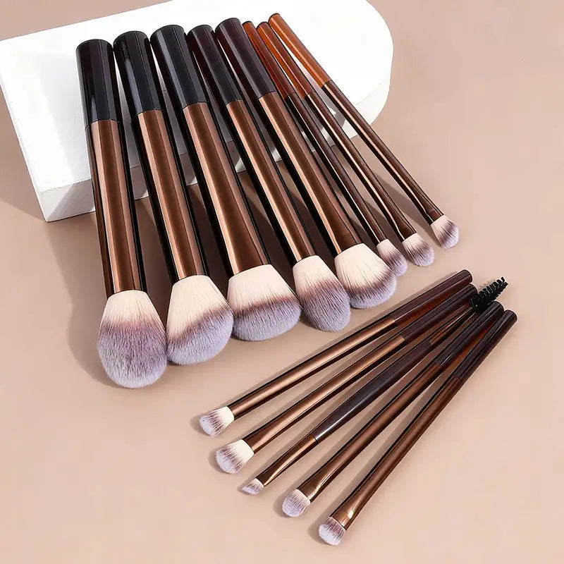 13-Piece Professional Makeup Brush Set for Face & Eye with Travel Case