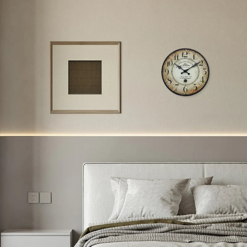 Wooden Wall Clock 10-16 Inch Silent Quartz Home Decor Living Room Bedroom Kitchen