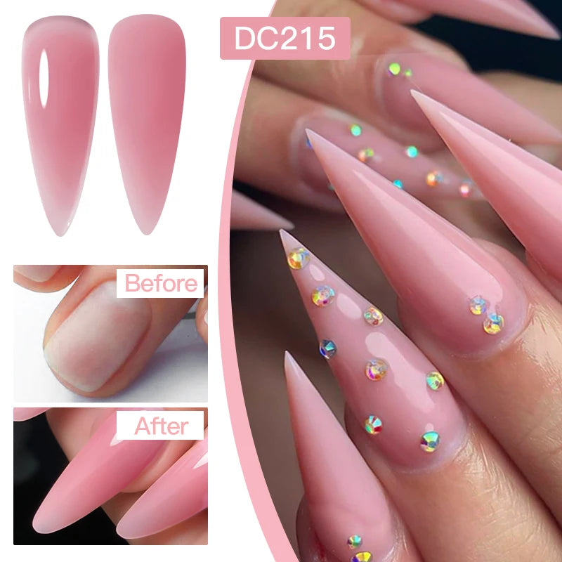 7ML Quick Extension Nail Gel - Semi-Permanent Crystal Pink & Nude UV Construction