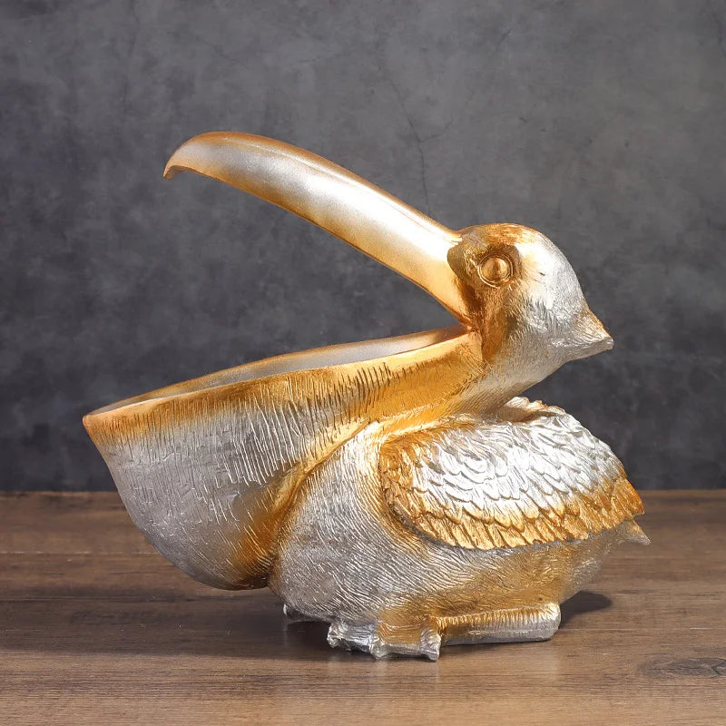 European-Style Pelican Animal Ornament with Key Storage for Liquor, Living & Shoe Cabinets