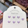 Heart Plaid Nail Charms 3D Sweet Girl Nail Art Decor for DIY Kawaii Manicures