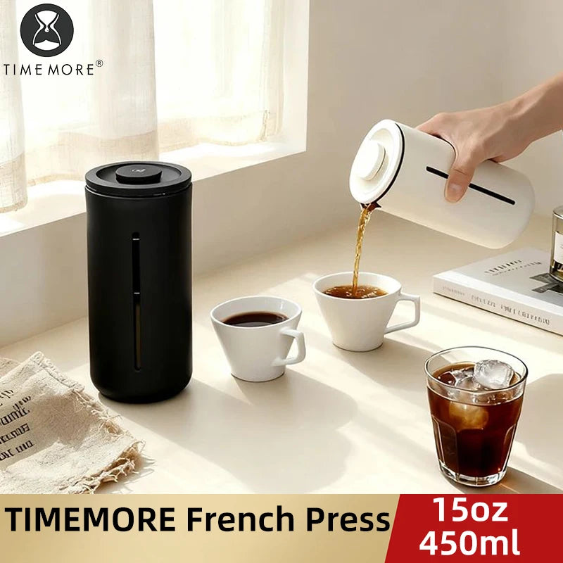 French Press Coffee Maker 450ml Stainless Steel Mesh Heat-Resistant Brew Pot