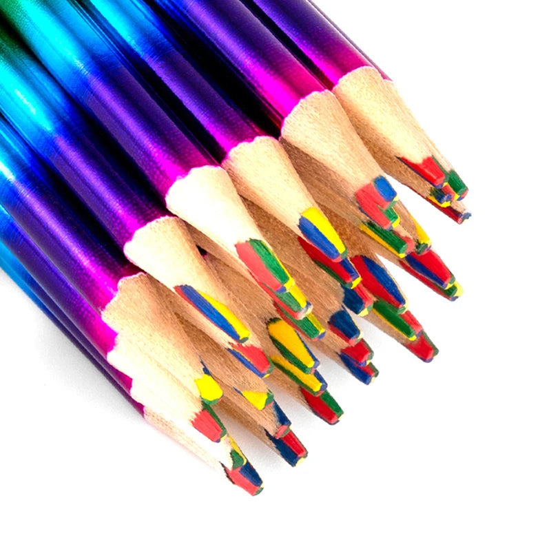 Rainbow Children's Painting Brushes Set - 12-48 Colorful Wooden Art Supplies