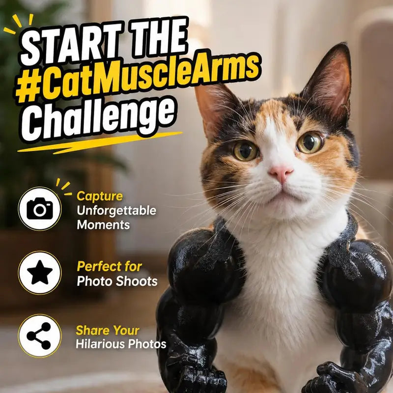 Muscular Cat Arms Costume Accessory for Halloween & Parties, 3D Printed