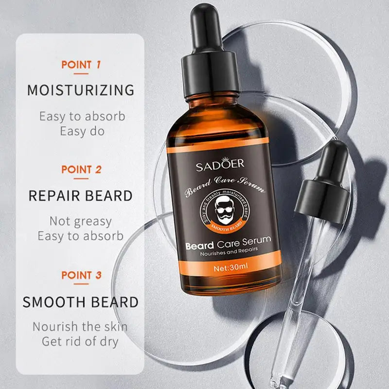 2pcs Organic Beard Care Oil for Men - Nourishing, Softening & Strengthening