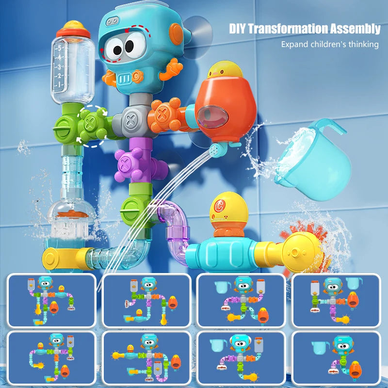 Baby Bath Toys with Strong Suction Cups Water Play Set for Toddlers and Kids