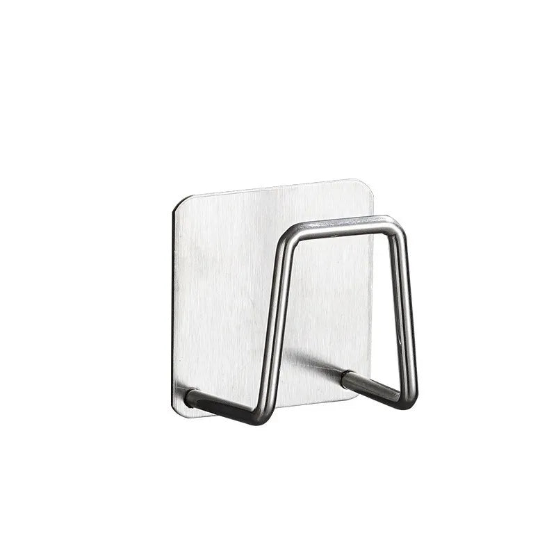 Stainless Steel Sink Sponge Holder Wall-Mounted Kitchen Utensil Organizer