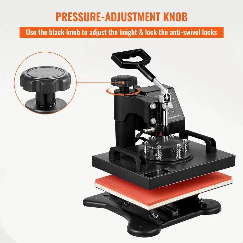 Dual Digital Heat Press Machine 12x10 Inch Swing Away 360° Rotation for Sublimation Printing