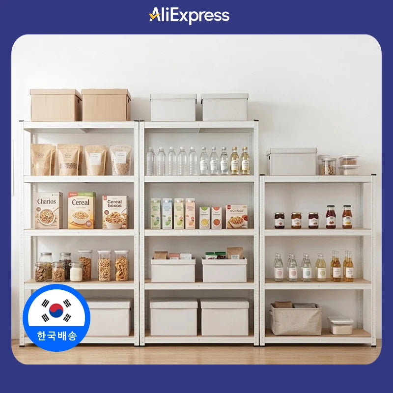 Boltless Assembly Iron Storage Shelf - 4 or 5 Layers, Home Organization