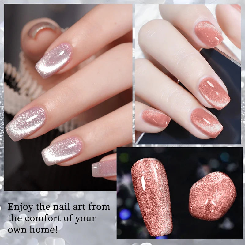 Magnetic Cat's Eye Nail Gel Set - Semi-Permanent UV LED Soak Off Polish