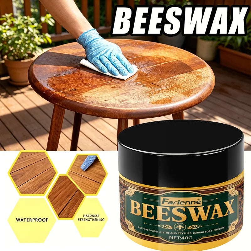 Beeswax Wood & Leather Polish for Furniture & Upholstery - Natural Wax