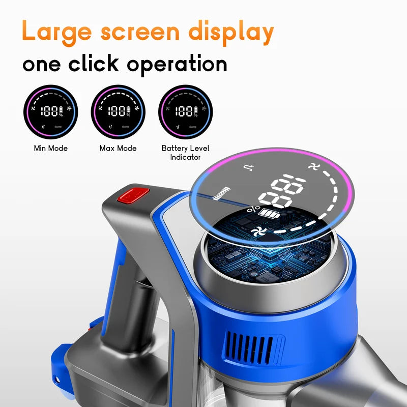 Cordless Handheld Vacuum Cleaner with Strong Suction & LED Light for Pet Hair and Carpet Cleaning