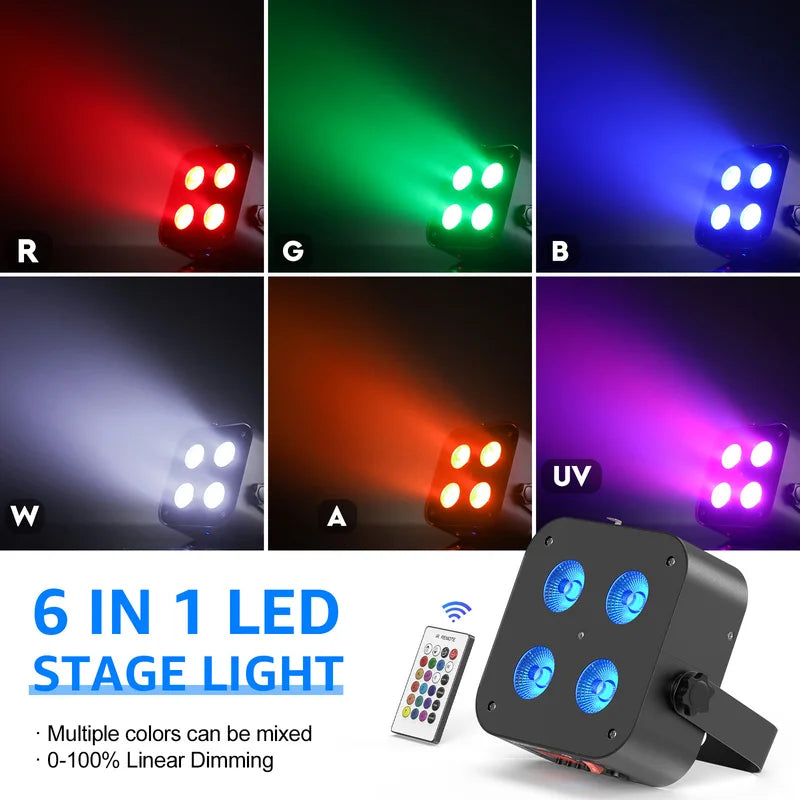 Rechargeable Battery Par Lights Set with Flightcase for Party and Stage Effects