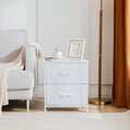 Living Room Cabinet Set of 2 with Fabric Drawers - Multi-Use Storage & Nightstand