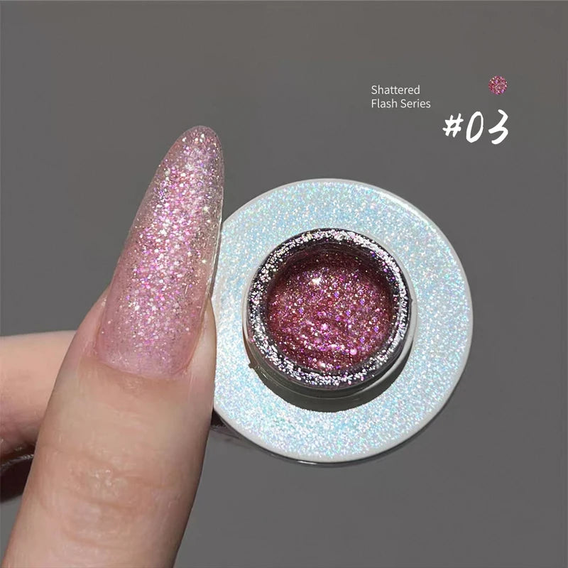 Summer Gel Nail Polish Set - Glittering Diamond, Whitening, Bright Colors, 12ML