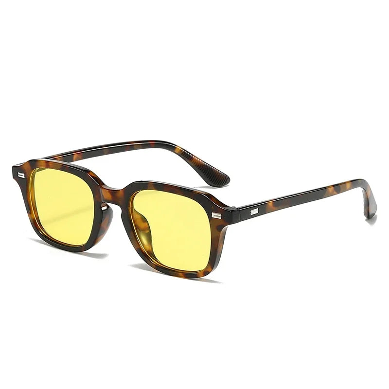 Square Candy Color Sunglasses for Women and Men UV400 Retro Rivets Shades