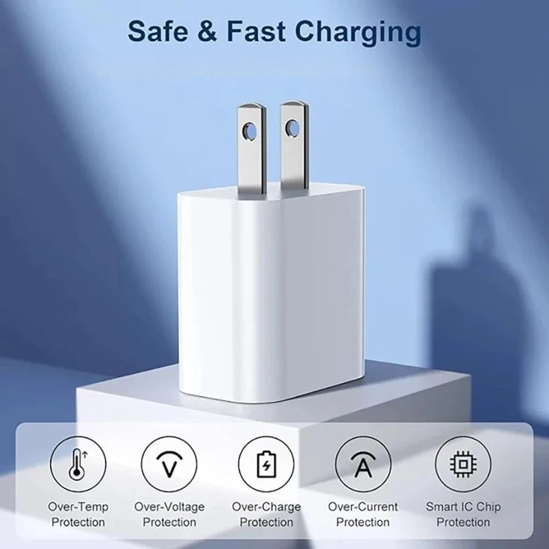 20W USB C Fast Charger with 3.3Ft Cable for iPhone and Android Devices