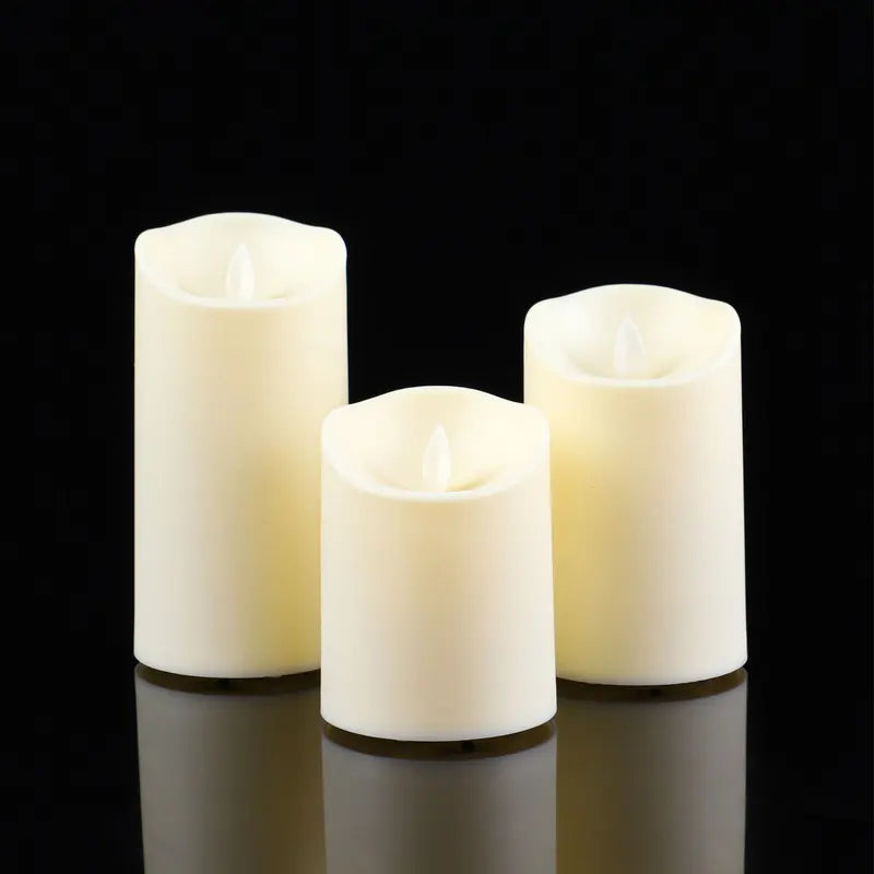 Remote Control LED Flameless Candles Set - Rechargeable Moving Wick Decor