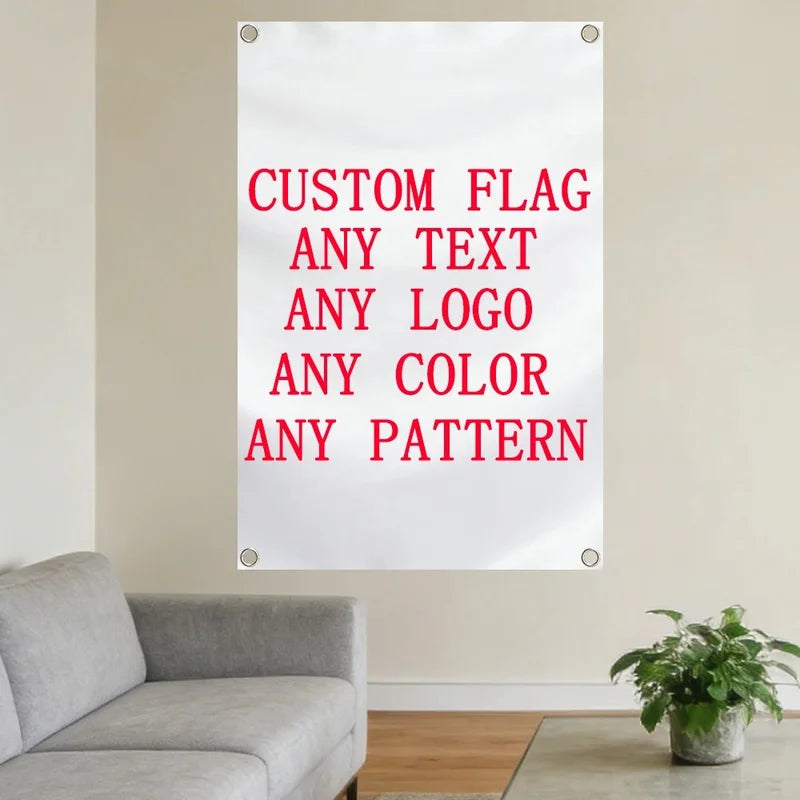 Personalized Flag Banner with Logo Custom Event Decoration Outdoor Indoor