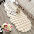 Oval Plush Rabbit Fur Rug - Soft Winter Carpet for Living Room & Bedroom