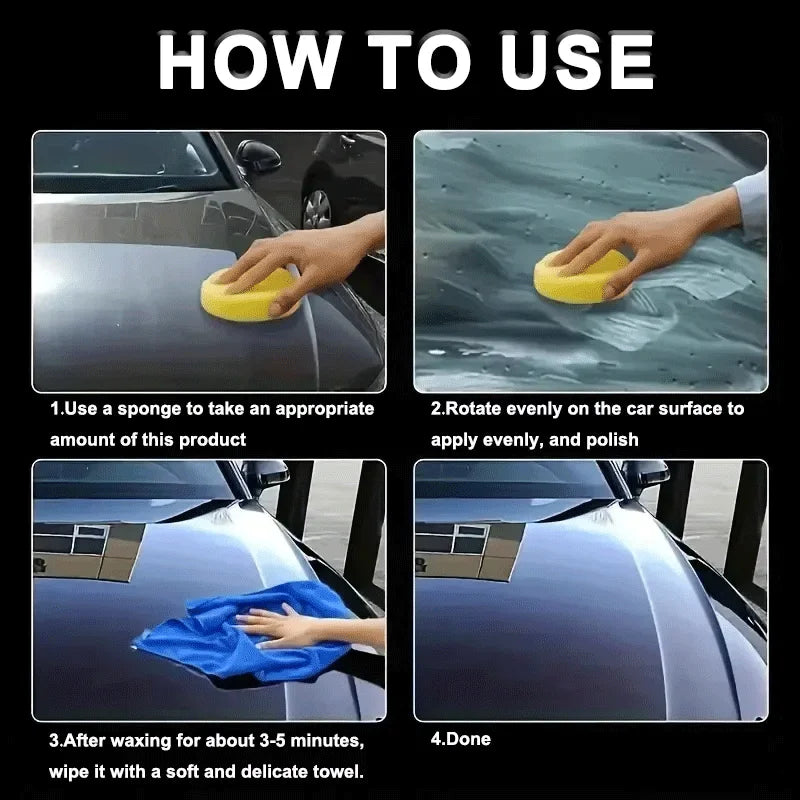 Black Car Wax for Scratch Removal & Paint Polishing - Auto Scratch Remover