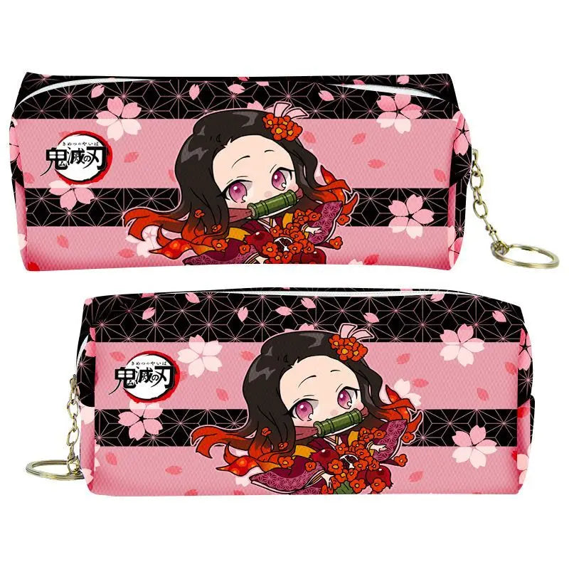Cartoon Anime Coin Purse & Pencil Case for Stationery and Coins - Nezuko Mitsuri Butterfly Ninja