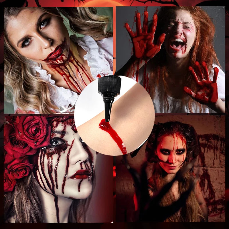 50ml Fake Blood Gel for Halloween SFX Makeup, Dripping Wound, Costume & Stage Effects