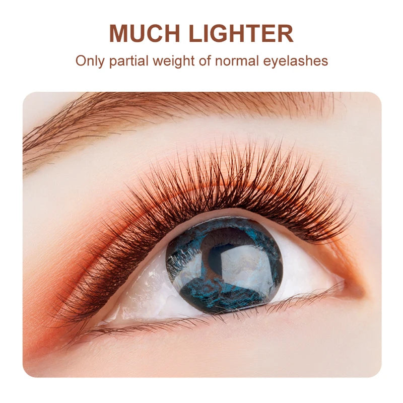 Premium Brown 0.15mm Ellipse Flat Eyelash Extensions - Natural Volume False Lashes