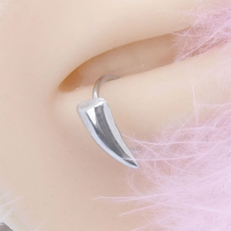 8pcs Fake Lip Ring Vampire Teeth Ring Set Non-Piercing Lip Cuff Jewelry for Women Men