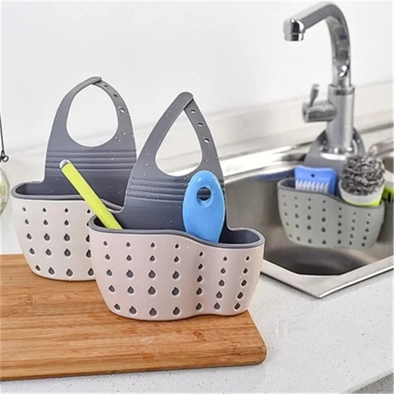 Suction Cup Kitchen Sponge Holder with Drainage Rack - Wall Mount Organizer for Sink