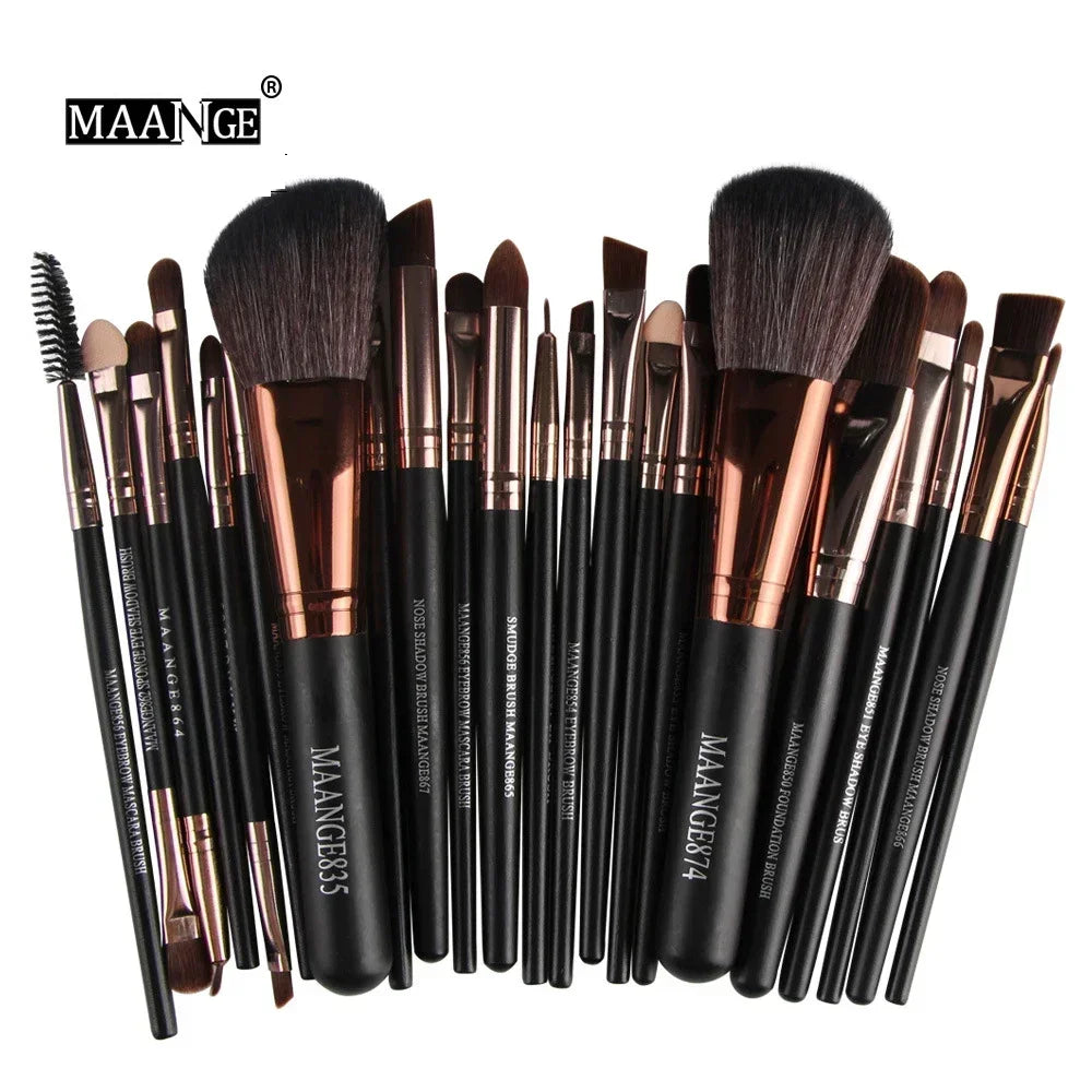 Professional Makeup Brush Set 22 Pcs, Eyeshadow, Eyeliner & Face Brushes