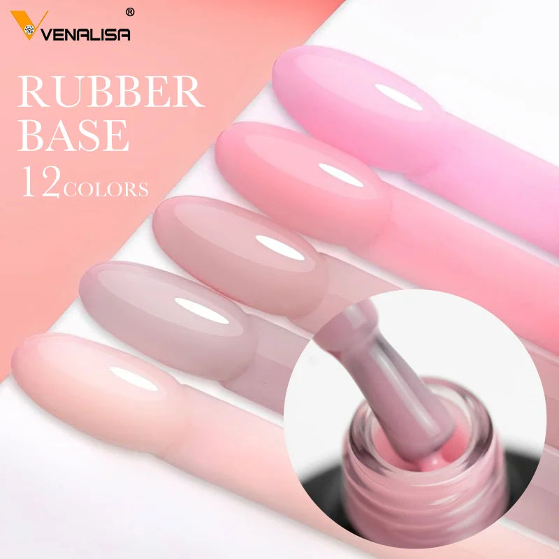 Rubber Base Coat Nail Gel Polish - Semi Transparent for French Nail Art - UV LED Curing