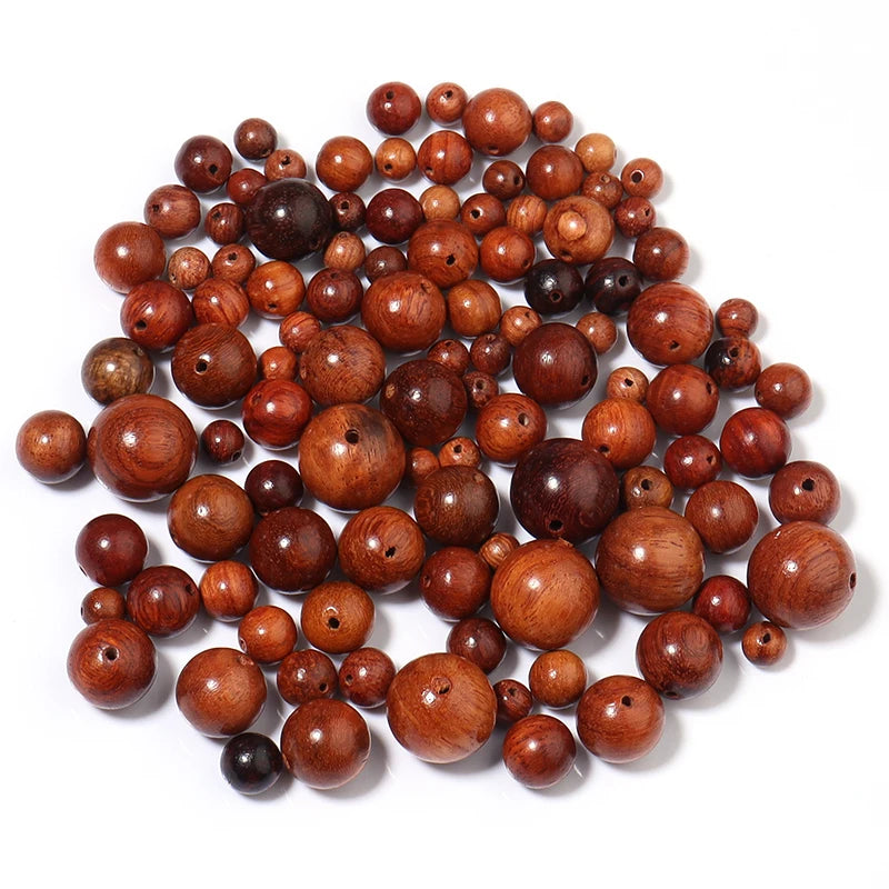 Natural Wood Beads for Jewelry Making 6-12mm Round Loose Beads DIY Bracelets Necklaces
