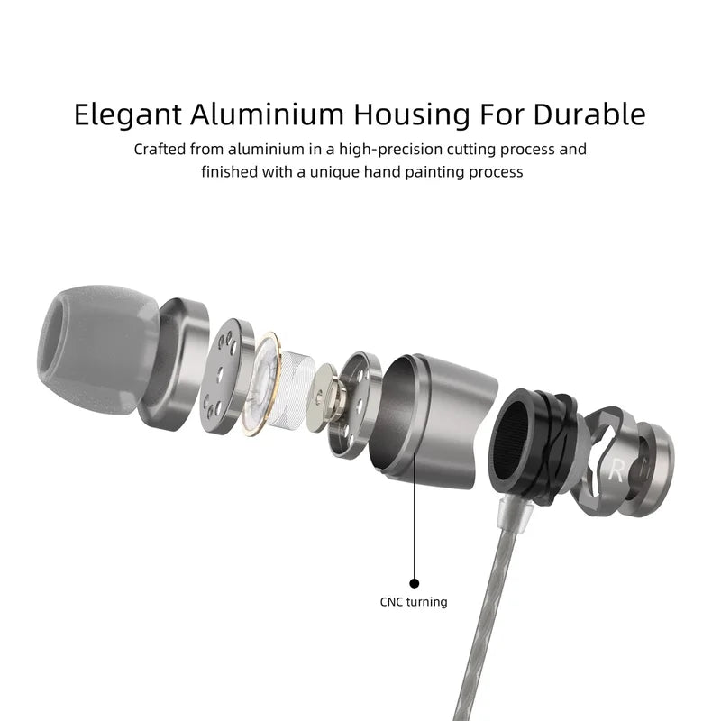 In-Ear Wired Earphones with Microphone Deep Bass Stereo Noise Isolating Sports Headset