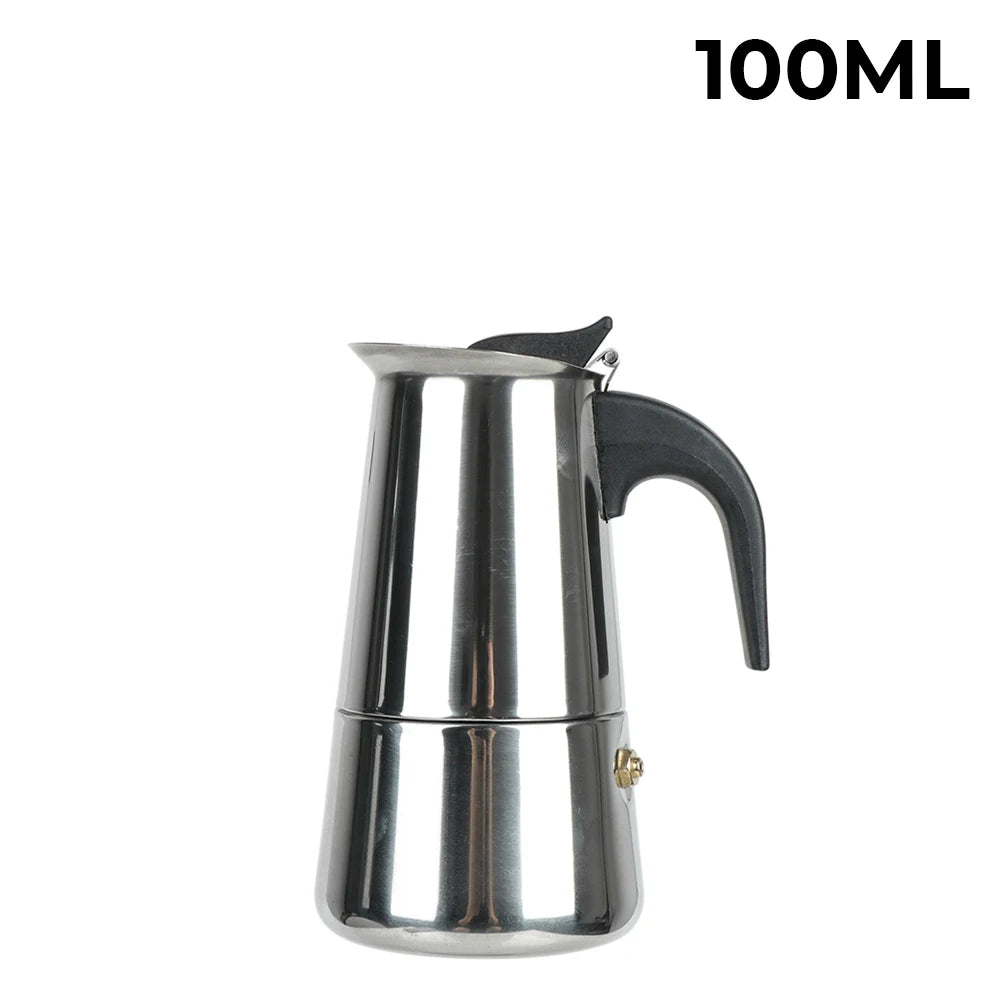 Stainless Steel Moka Coffee Maker - Stovetop Espresso Pot for 2/4/6/9 Cups