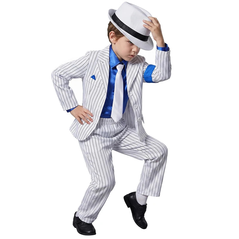 Kids Halloween Kid Costume Dance Singer Moonwalk Stage Outfit Suit